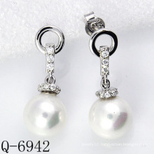 Latest Styles Pearl Earrings 925 Silver (Q-6942)
